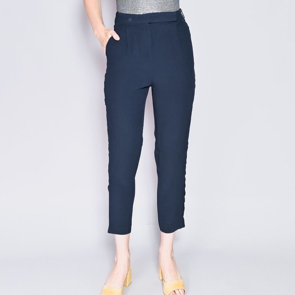 Golden Goose Pants - GOLDEN GOOSE Dark Blue Embroidered Trousers